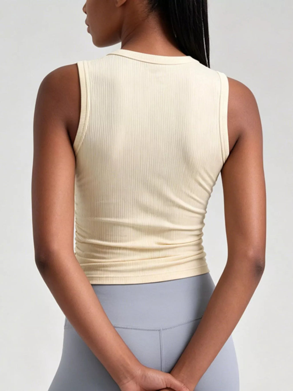 Ribbed Ruched Active Tank