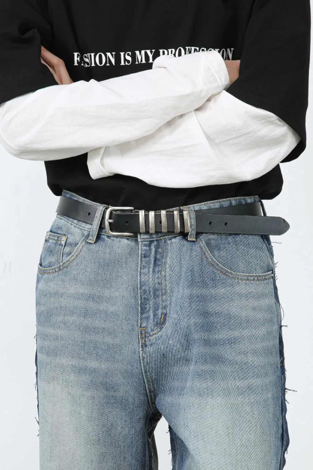 Men's Contrast Loose Fit Jeans