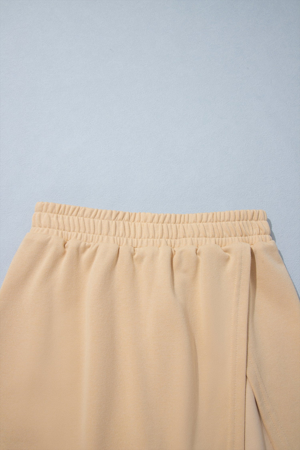 Parchment Solid Color Long Sleeve Top Split Skort 2pcs Outfit