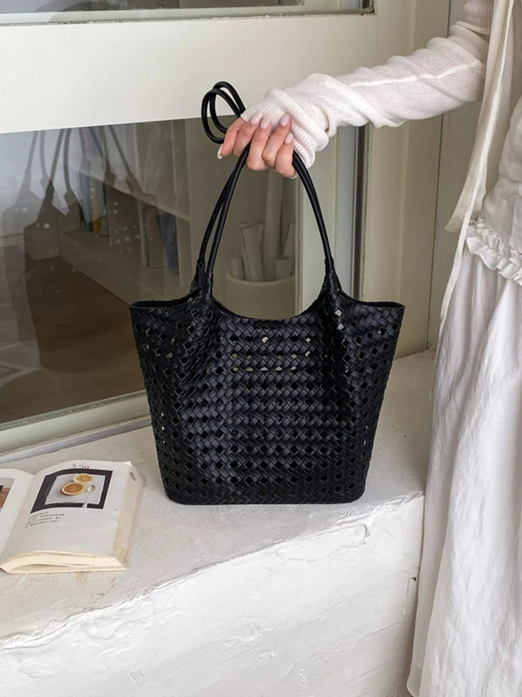 Woven Leather Shoulder Bag