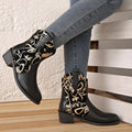 Point Toe Block Heels Boots