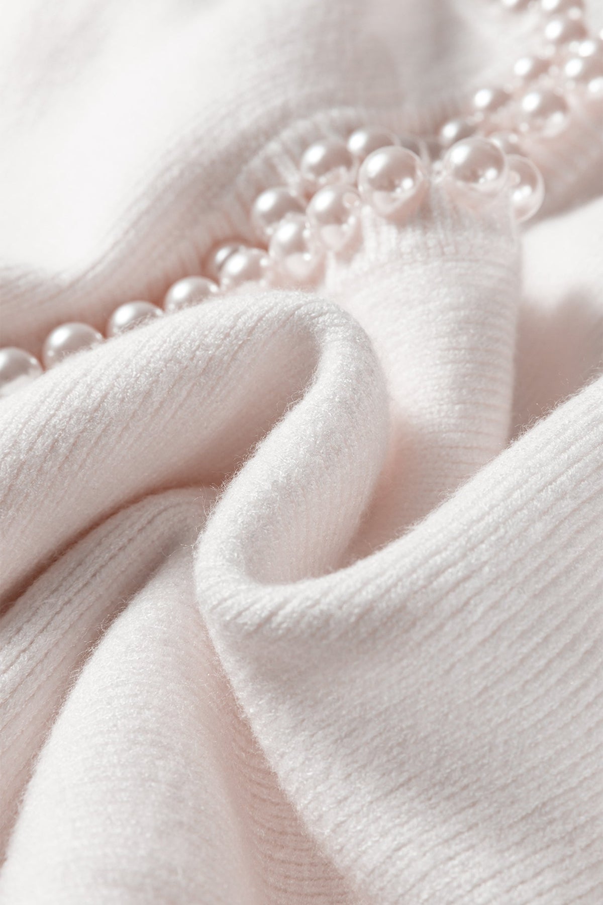 Pearl Embellished Open-Front Cardigan