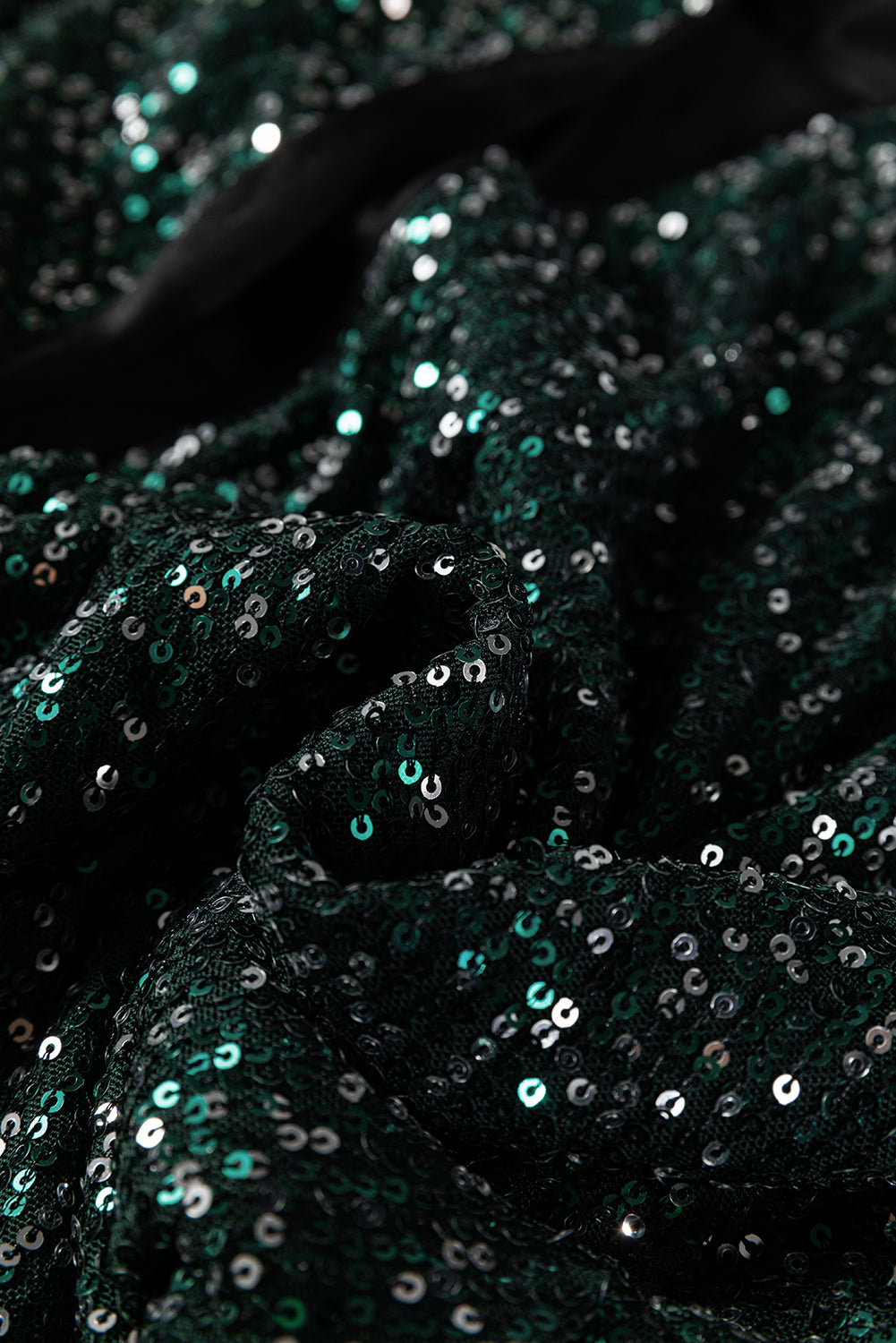 Sequin Open-Front Long Sleeve Cardigan