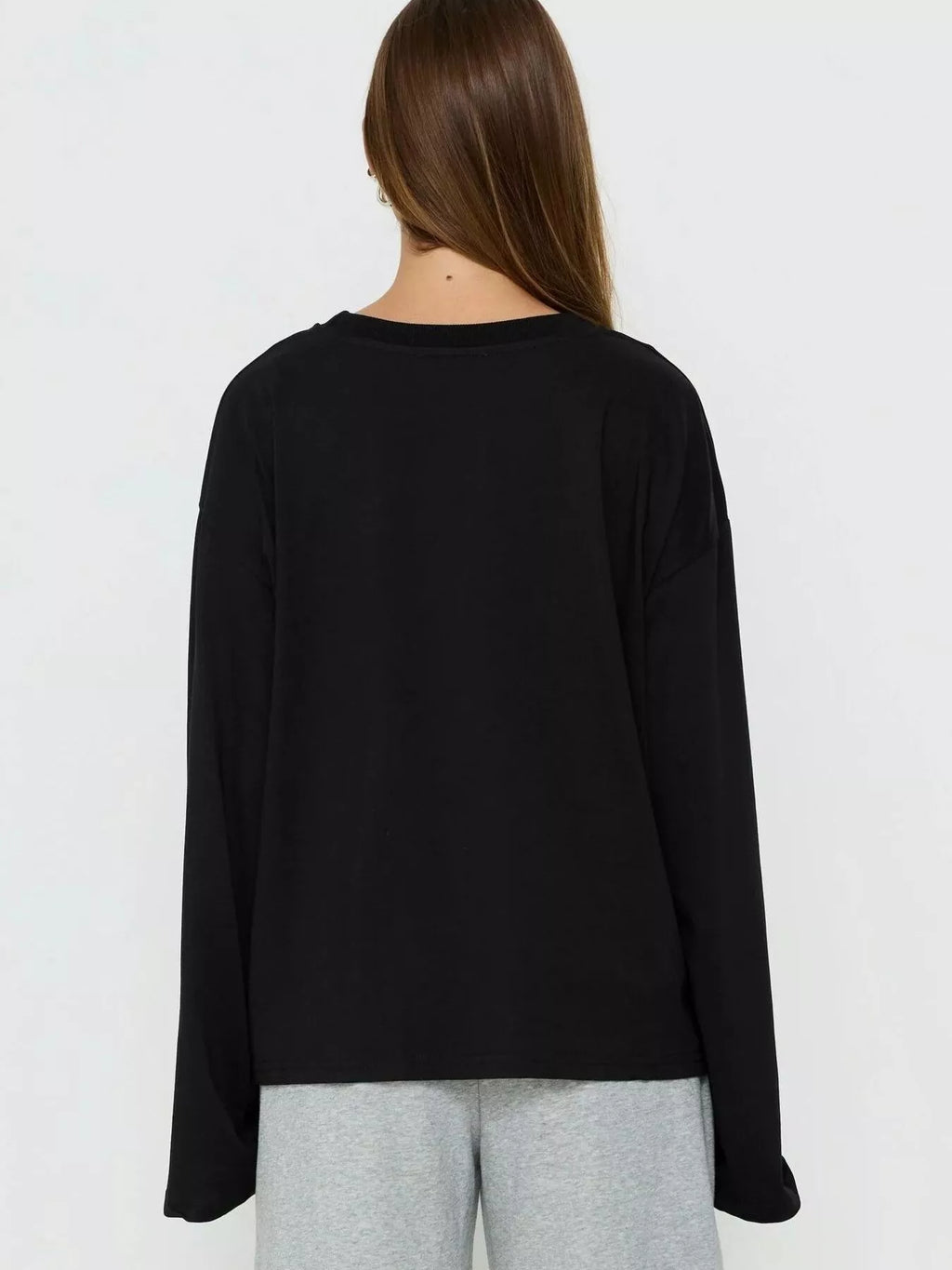 Oversized Long Sleeve Crew Neck T-Shirt