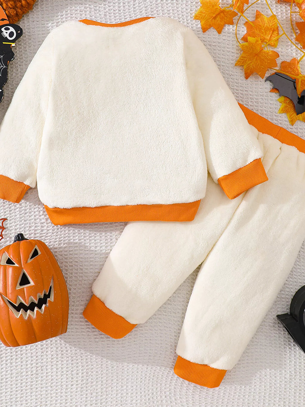 Children's Halloween Ghost Pattern Top and Pants Set