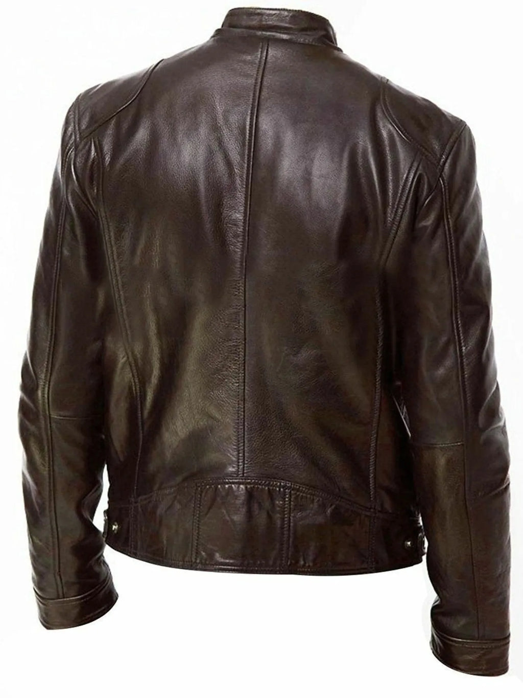 Men's Full Size Leather Biker Jacket with Zipper Pockets Plus Size