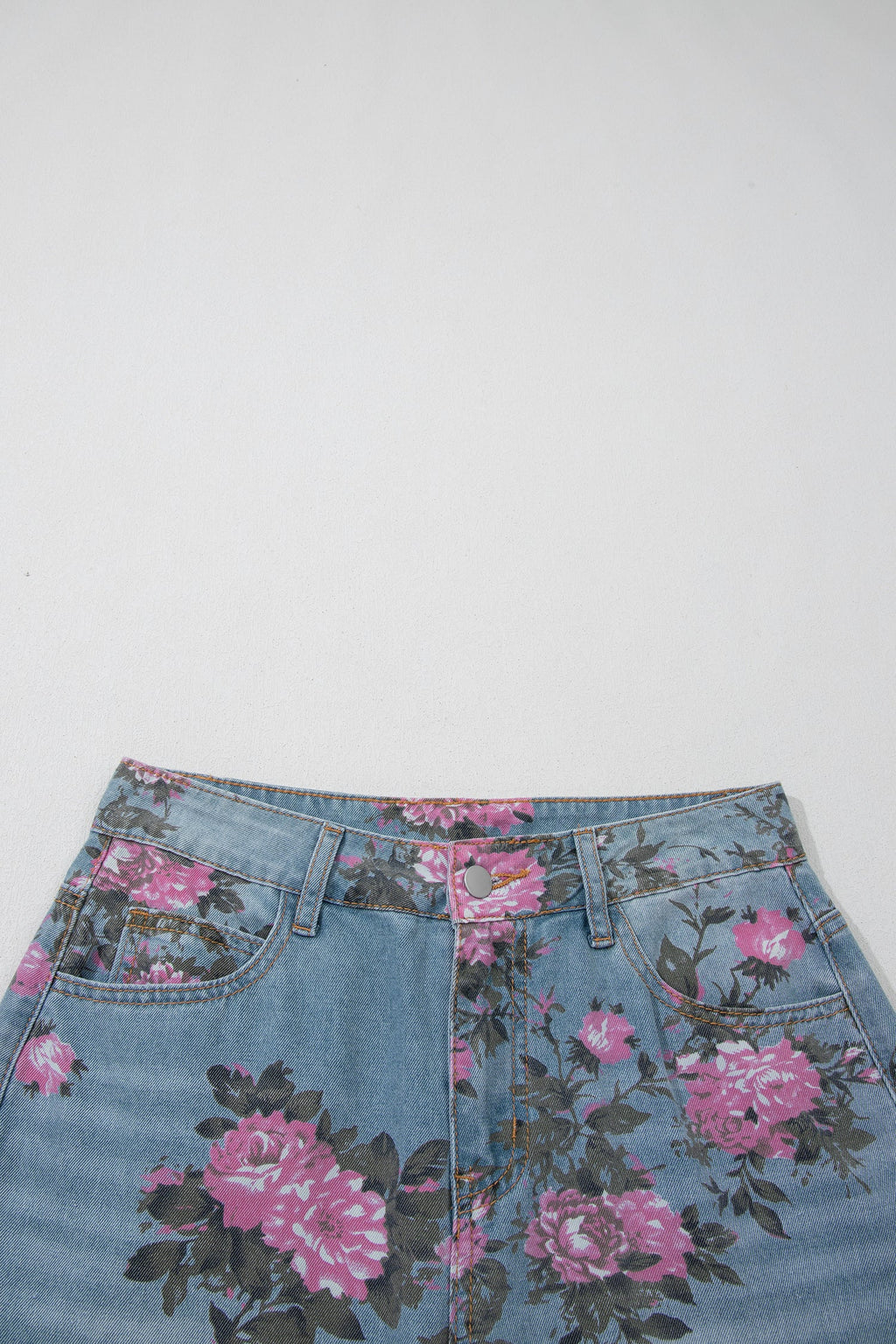 Floral Denim Wide Leg Jeans