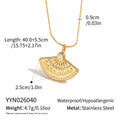 Fan-shaped Rhinestone Pendant Necklace