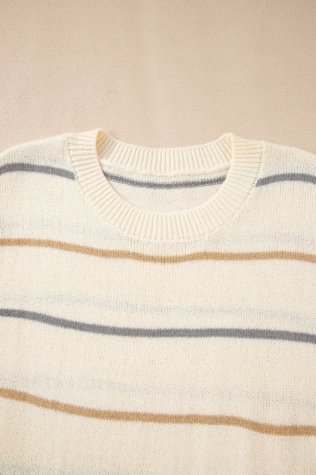 Multicolour Striped Print Drop Shoulder Shift Sweater Mini Dress