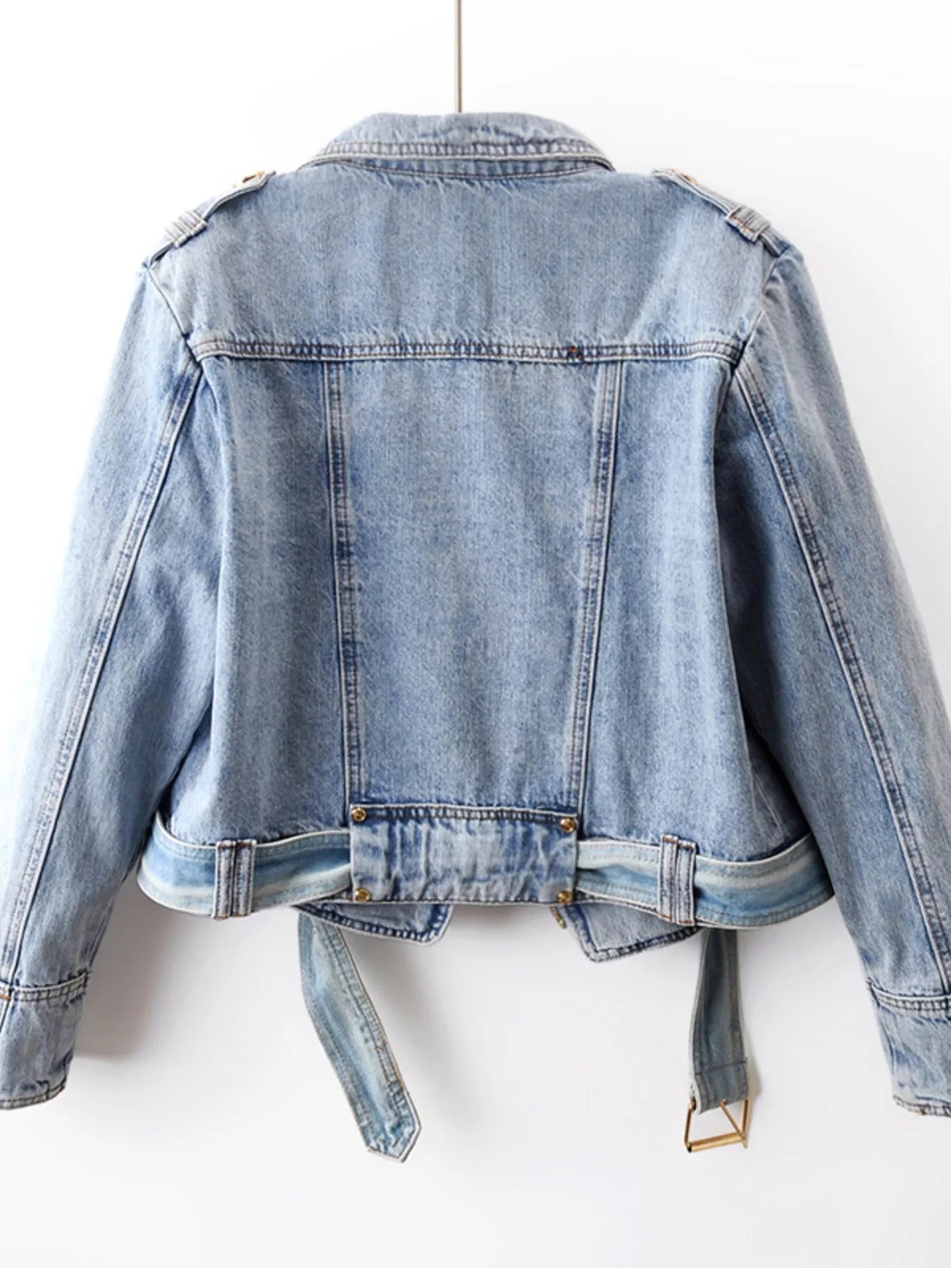 Asymmetrical Zip Denim Jacket