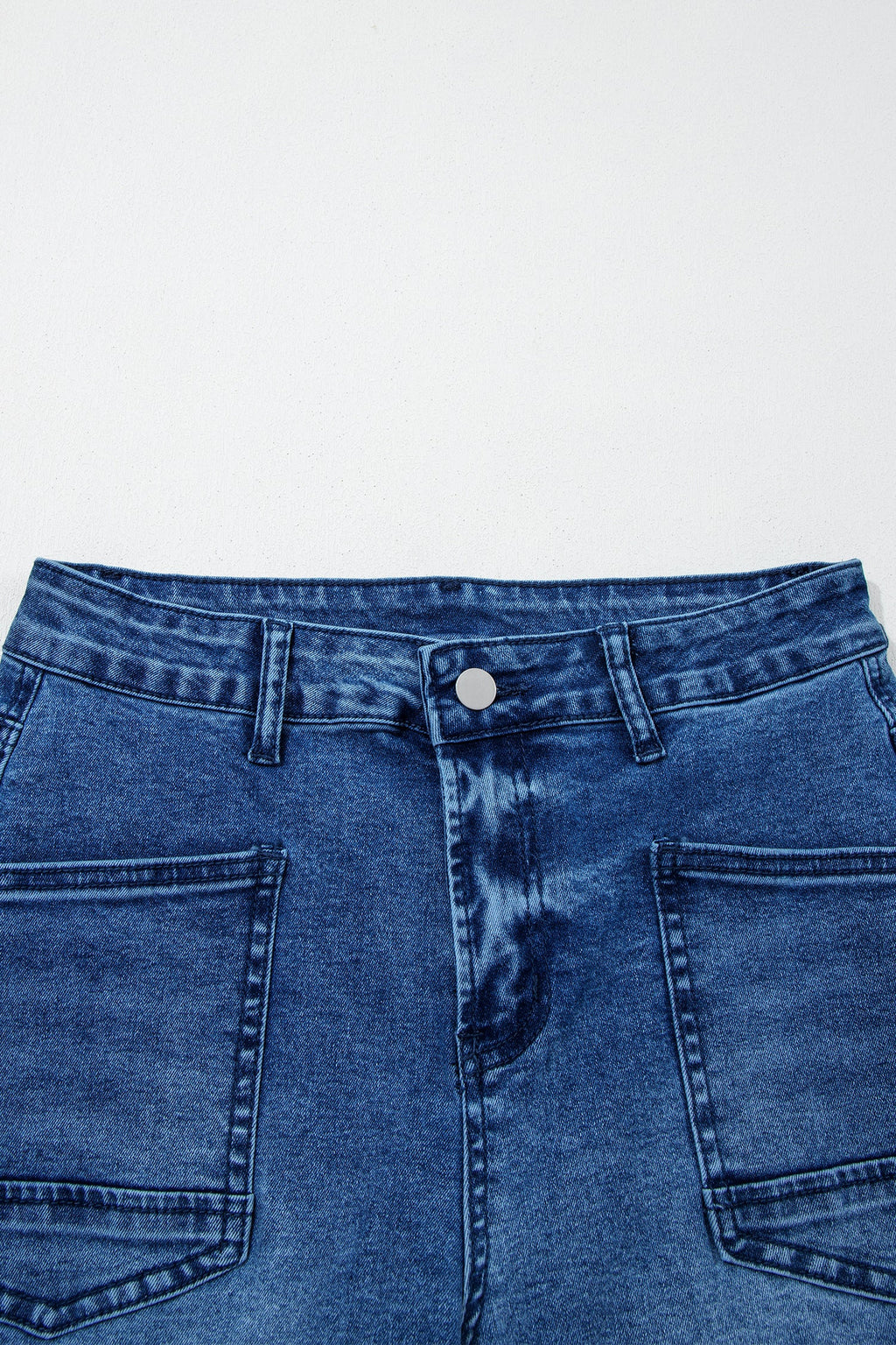 Sail Blue Frayed Cropped Straight Jeans