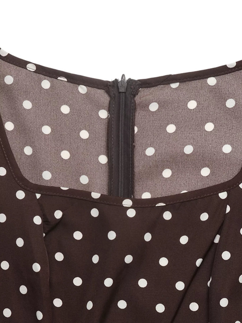Polka Dot Square Neck Long Sleeve Maxi Dress