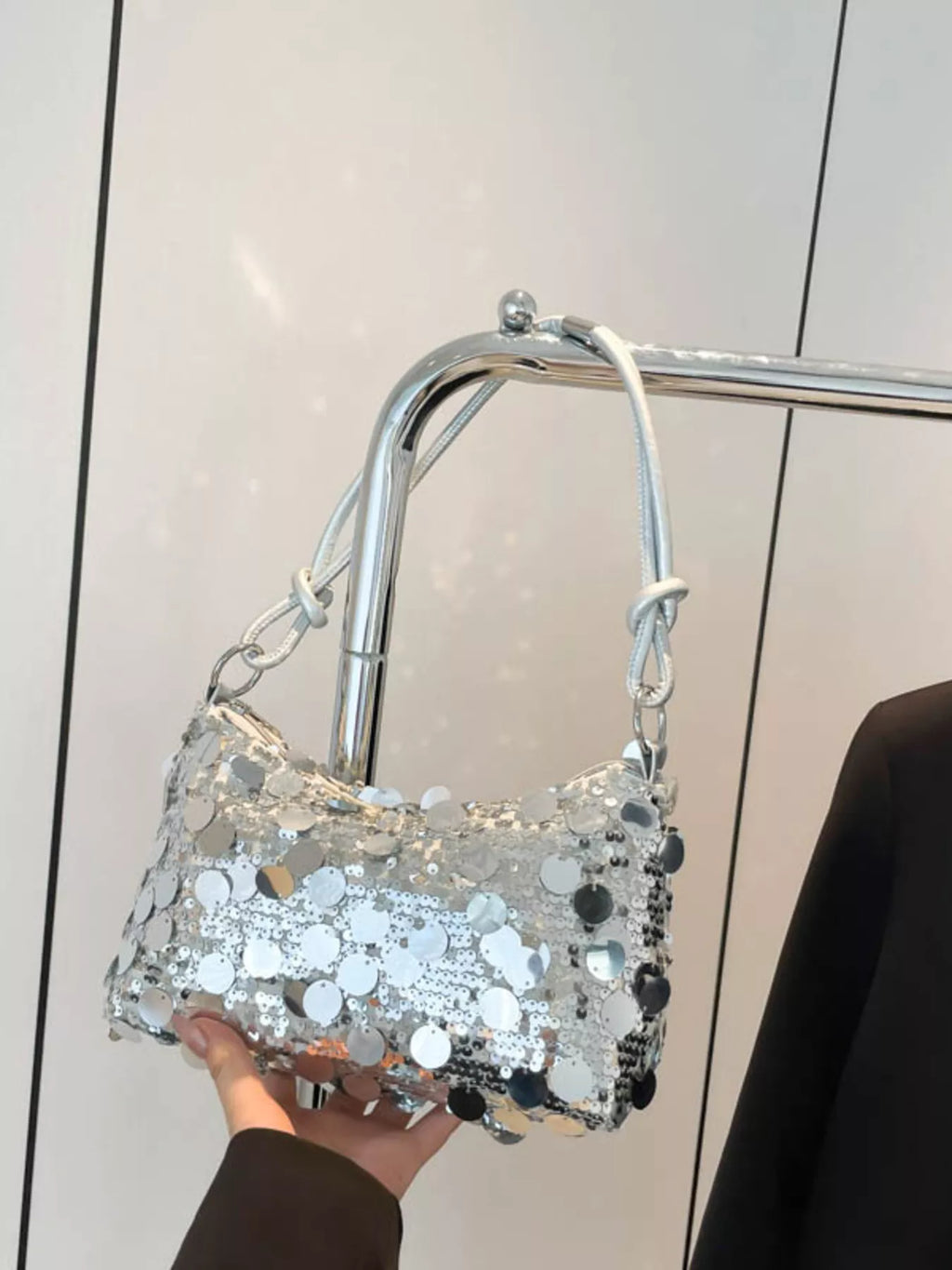 Sequin Embellished Shoulder Bag