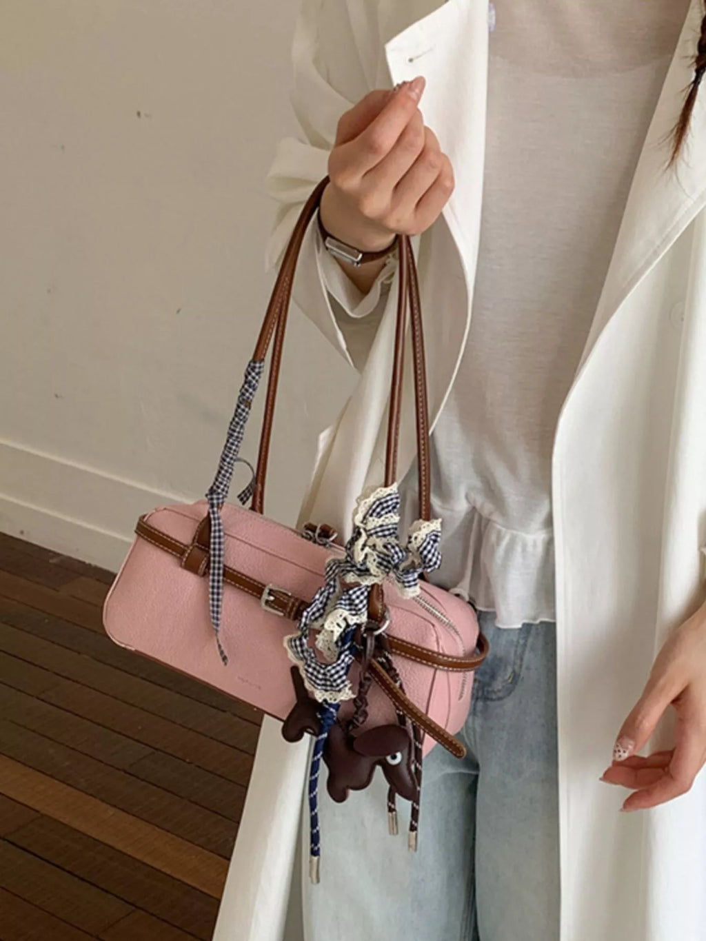 Decorative Buckle Shoulder Bag