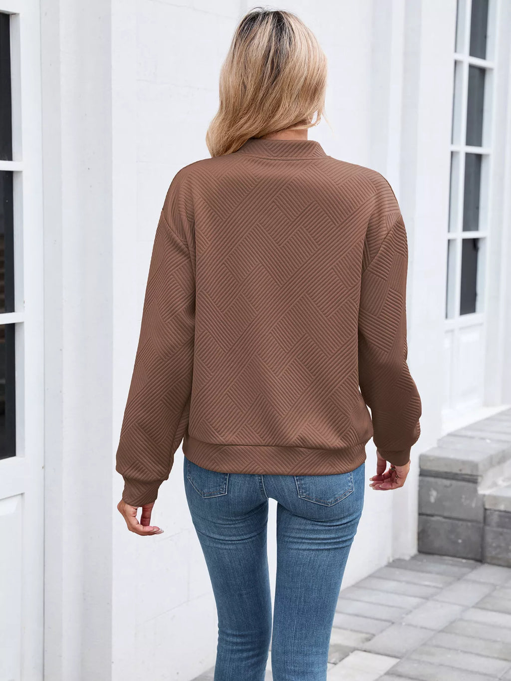 Textured Zip Up Jacket