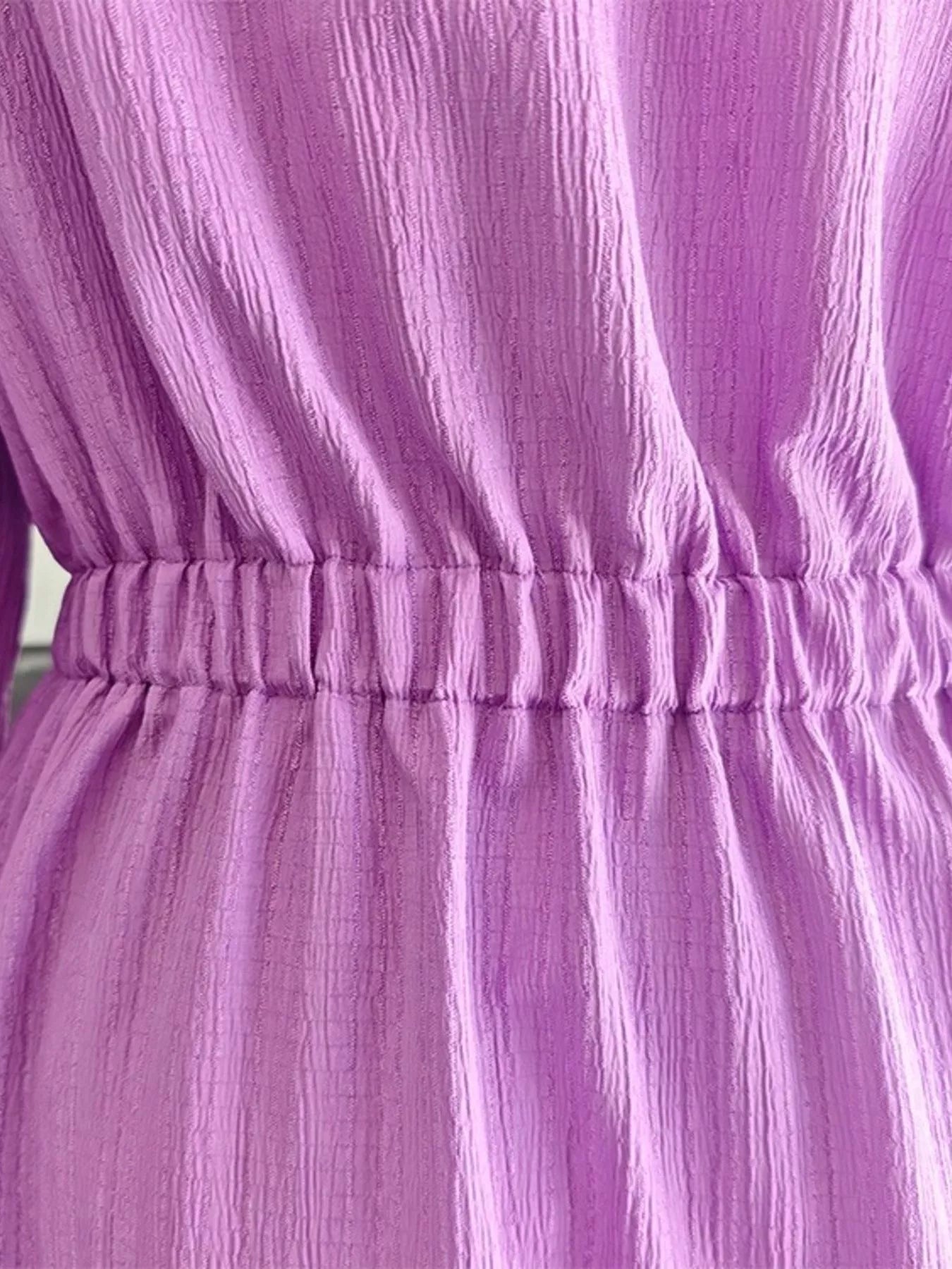 Full Size Textured Button Front Long Sleeve Maxi Dress Plus Size