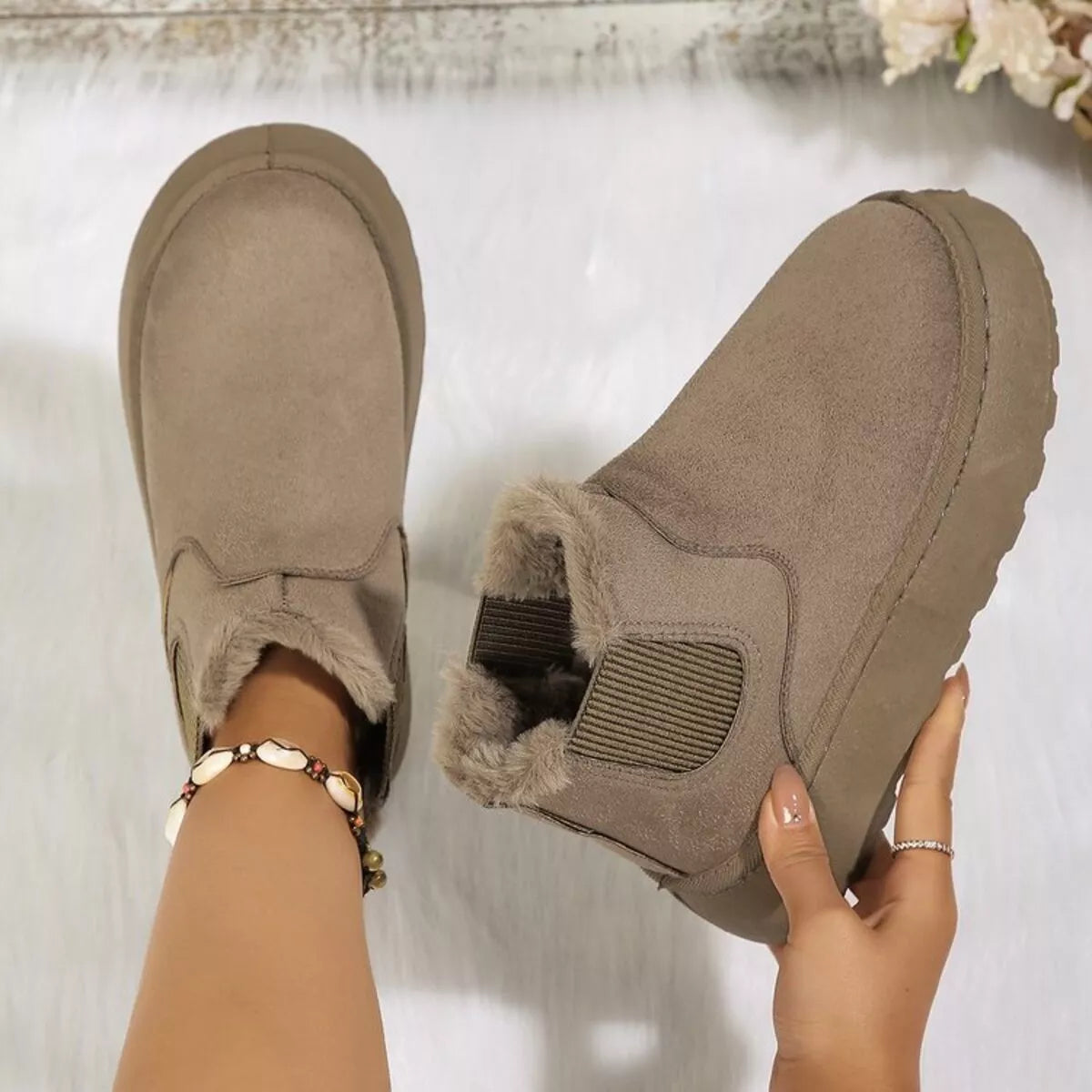 Round Toe Platform Ankle Boots