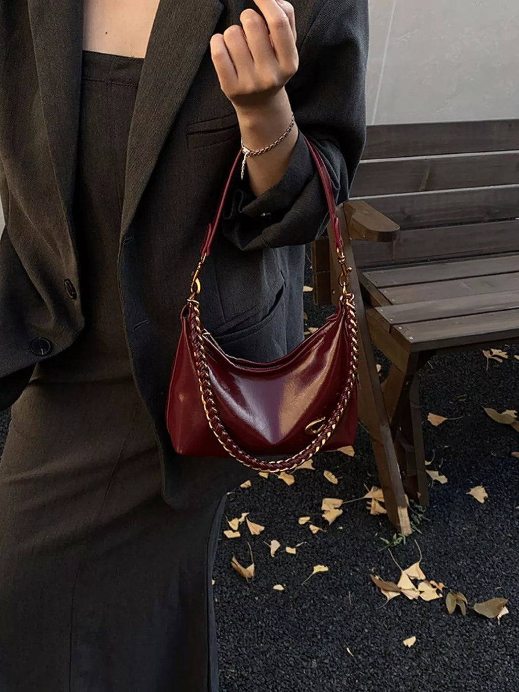 Leather Chain Shoulder Bag