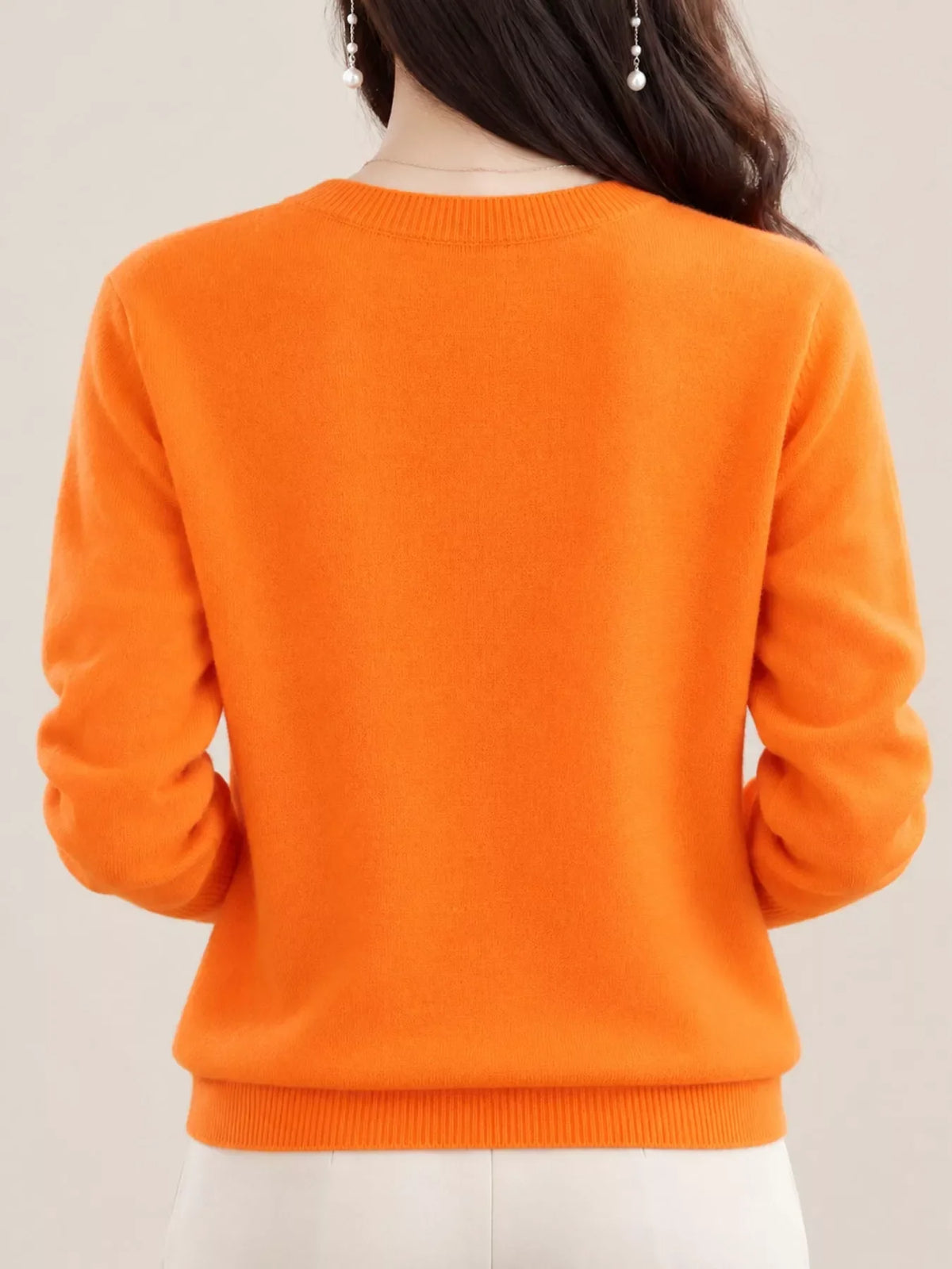 Crew-Neck Button-Down Cardigan