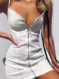 Full Size Zip-Front Bodycon Mini Dress Plus Size