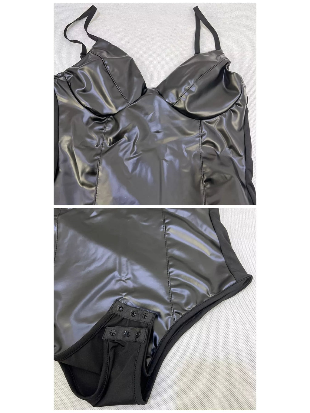 Faux Leather Sleeveless Bodysuit