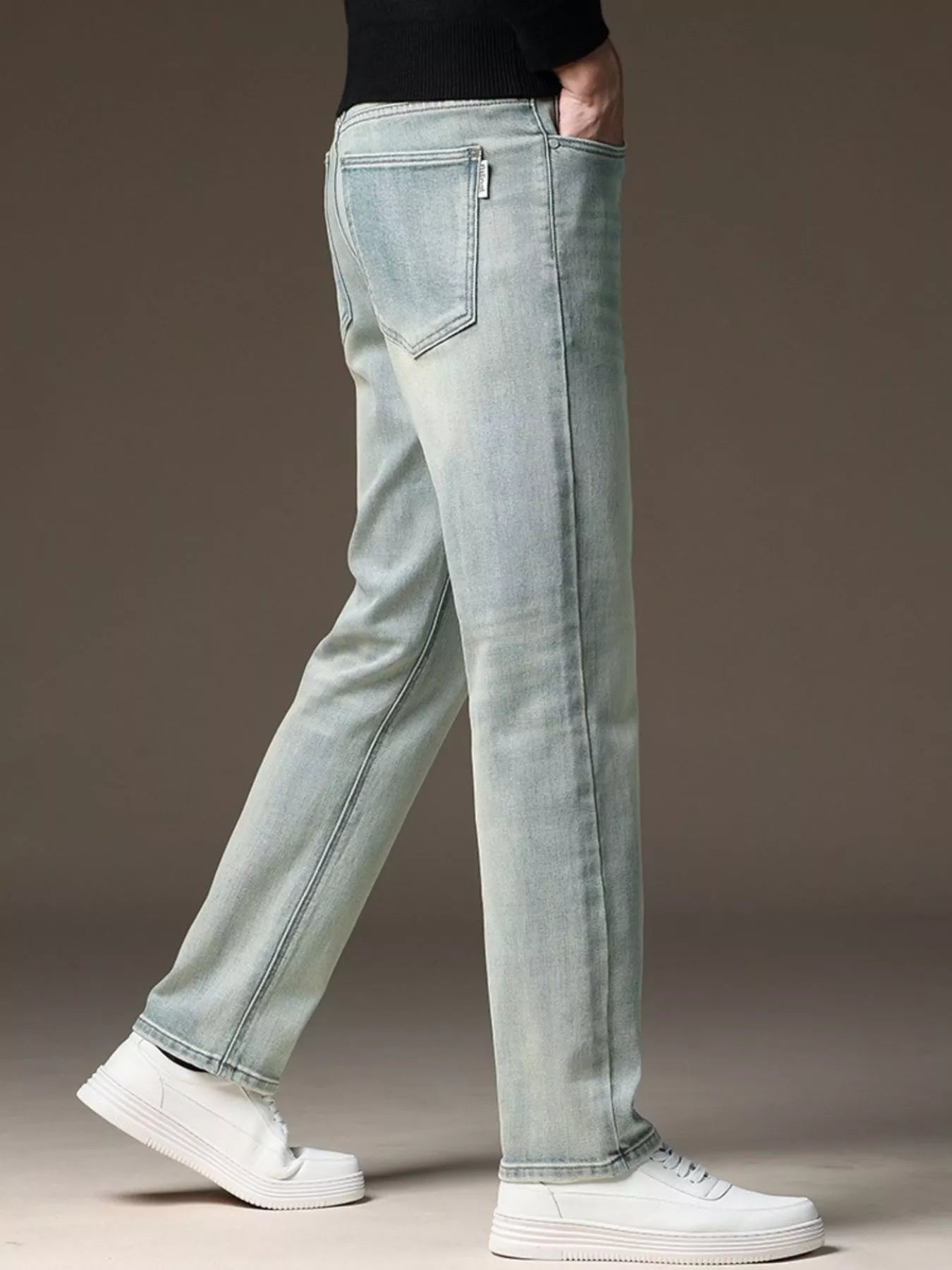 Men's Wash Straight Fit Casual Jeans
