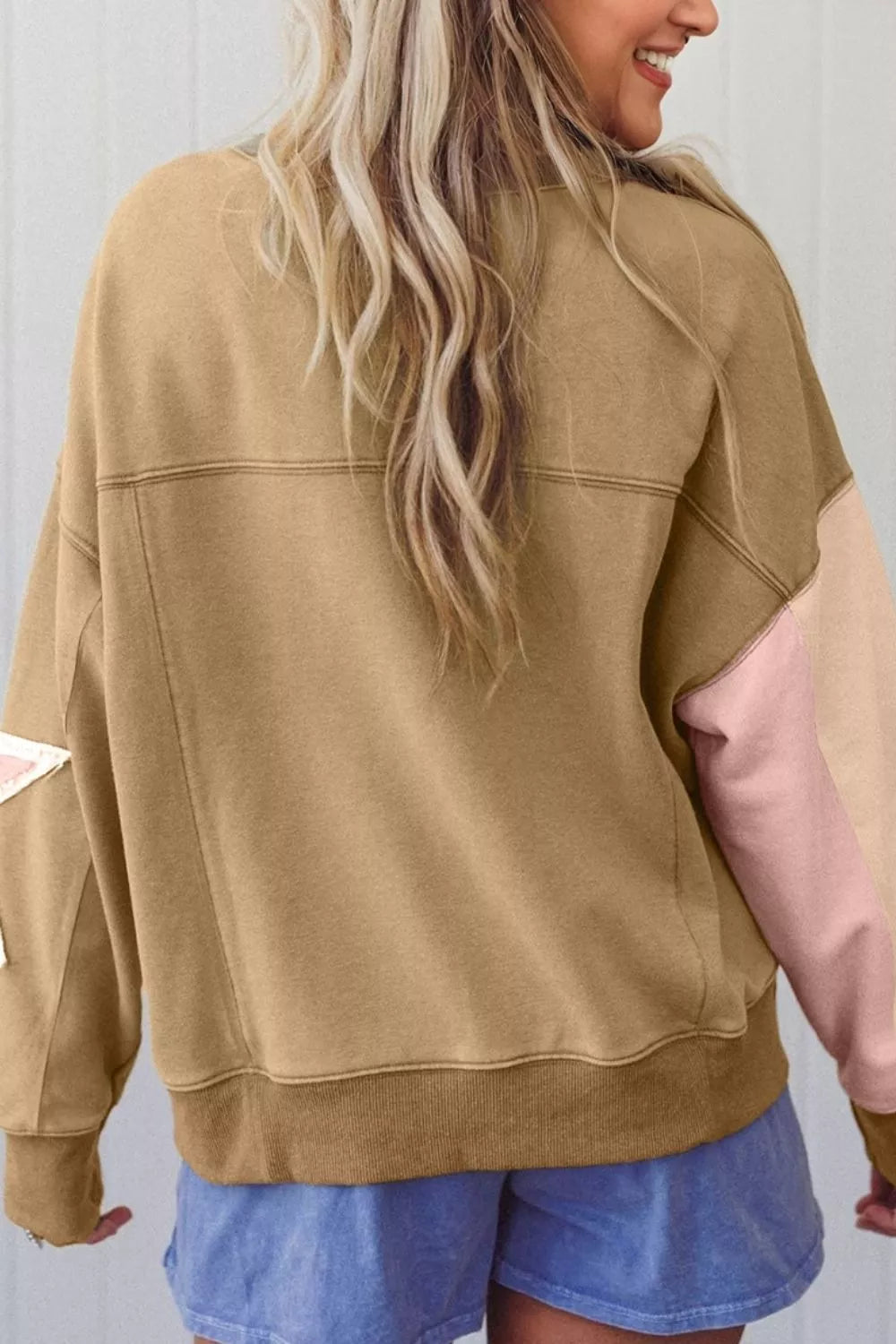 Star Patch Crew Neck Sweatshirt