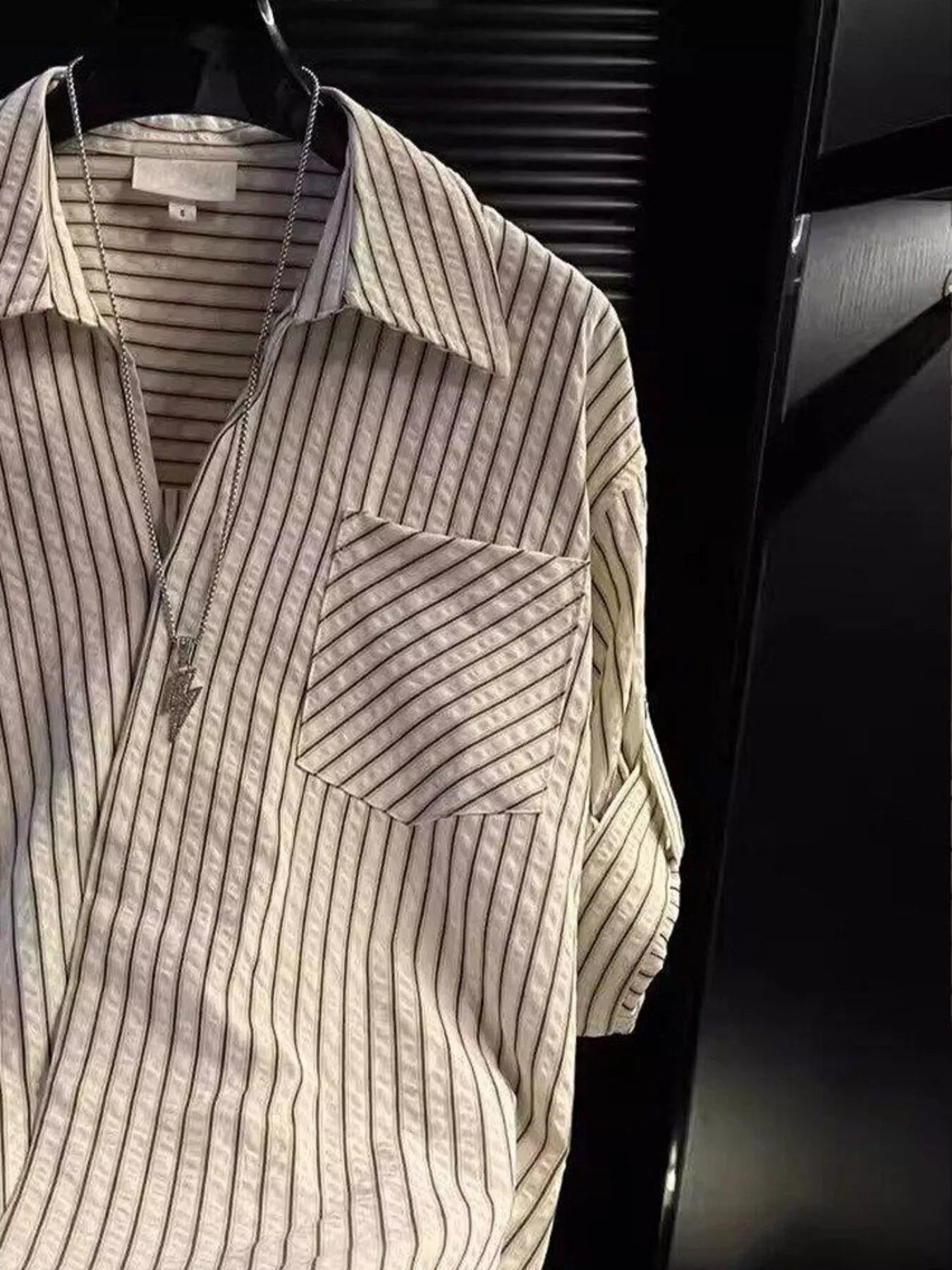 Men's Striped Roll-Up Sleeve Shirt