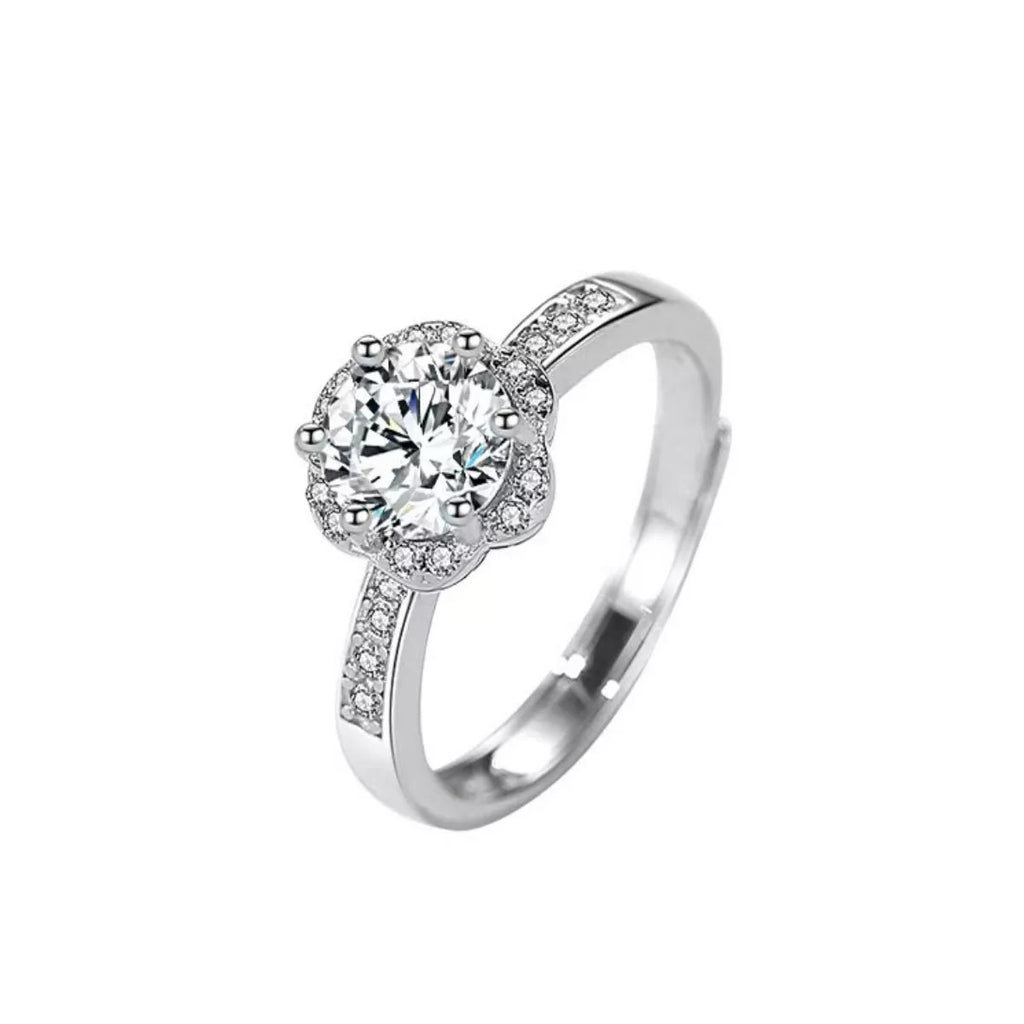 1 Carat Moissanite 925 Sterling Silver Ring
