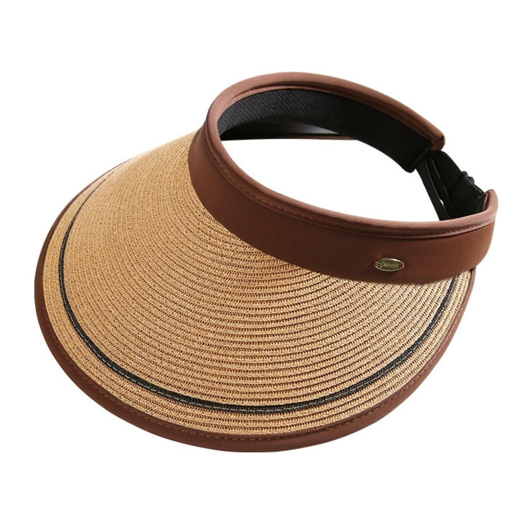 Wide Brim Straw Visor Hat
