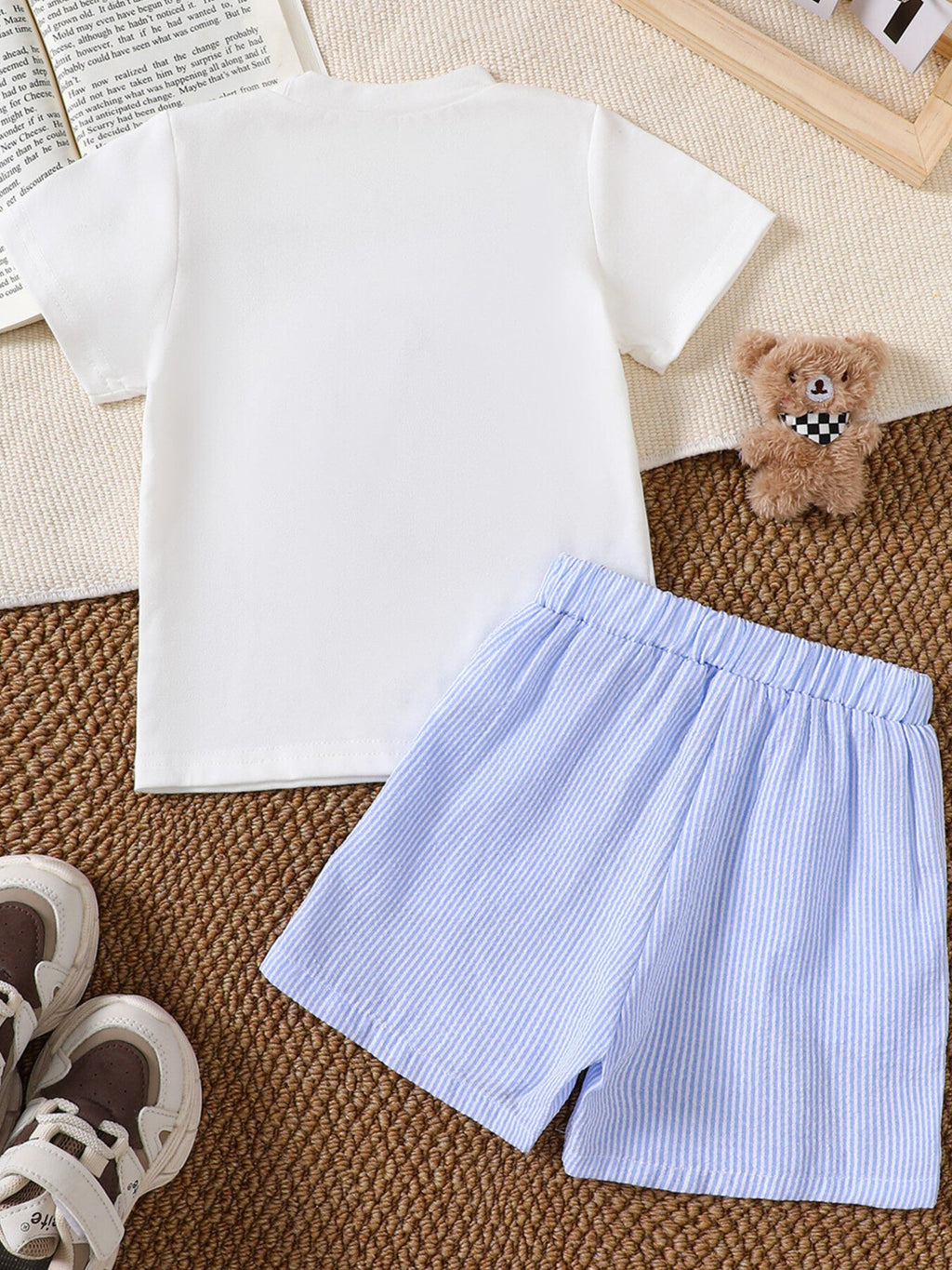 Children's Sailboat Tee and Striped Shorts Set