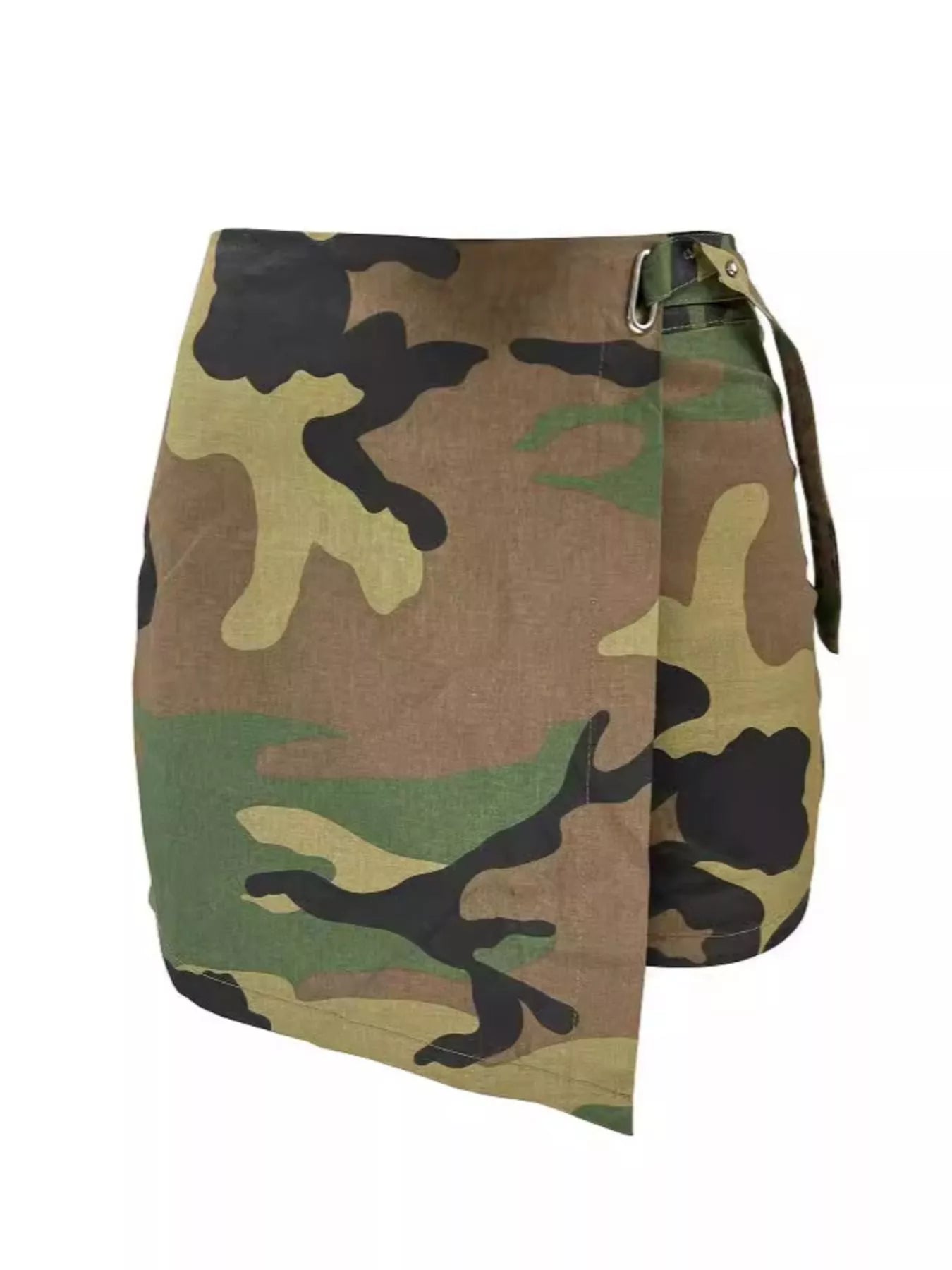 Camouflage Print Wrap Skort
