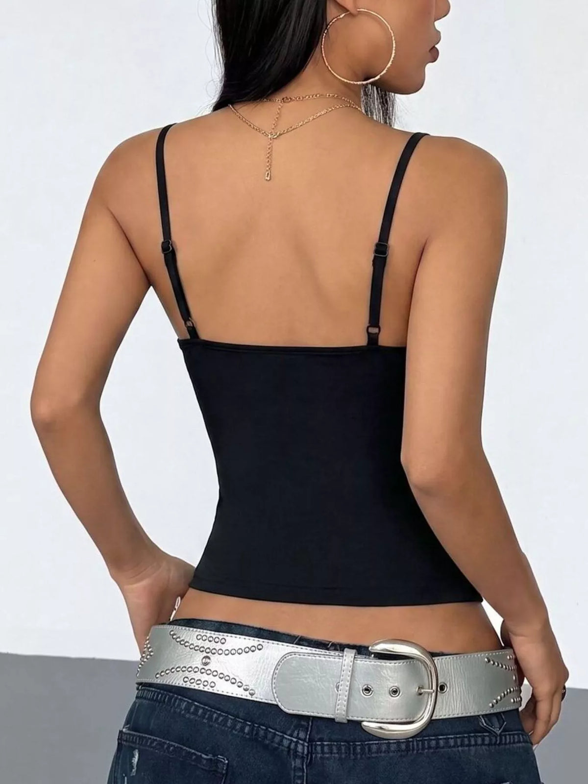 Rhinestone Spider Slim Fit Cami
