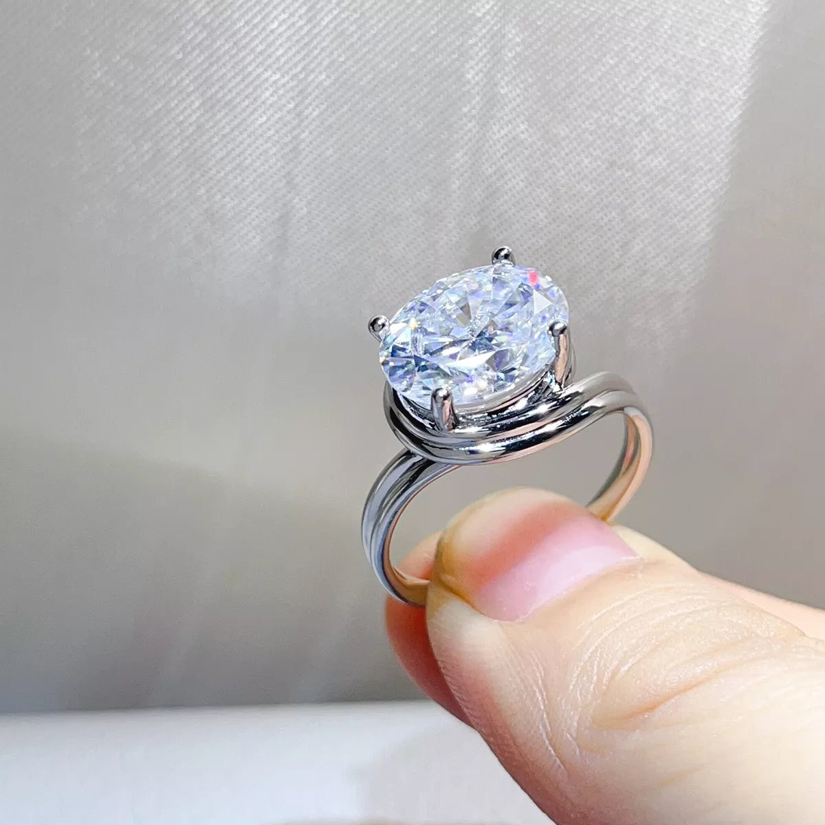 5 Carat 925 Sterling Silver Moissanite Ring