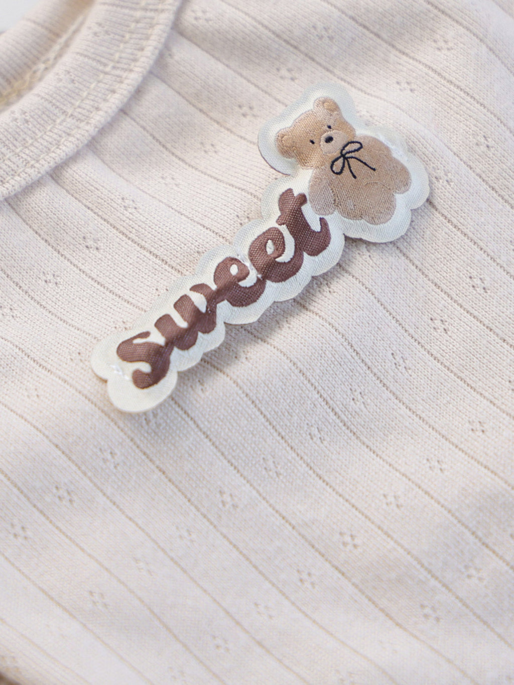 Sweet Bear Patch Ribbed Pet Top