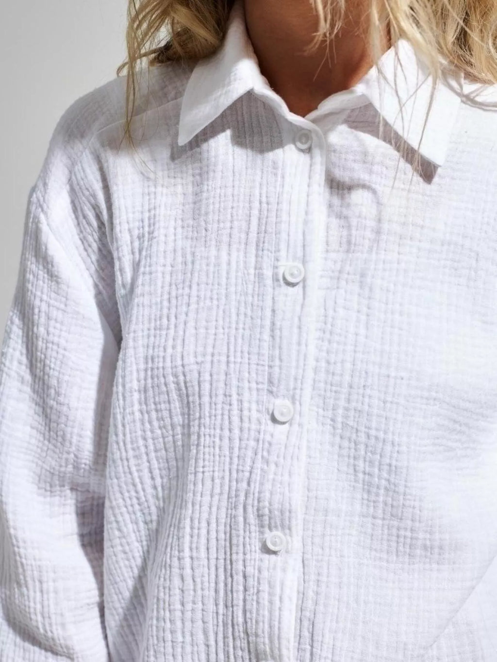 Textured Gauze Button-Down Shirt