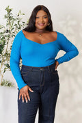 Sweetheart Neckline Knit Top with Moderate Stretch