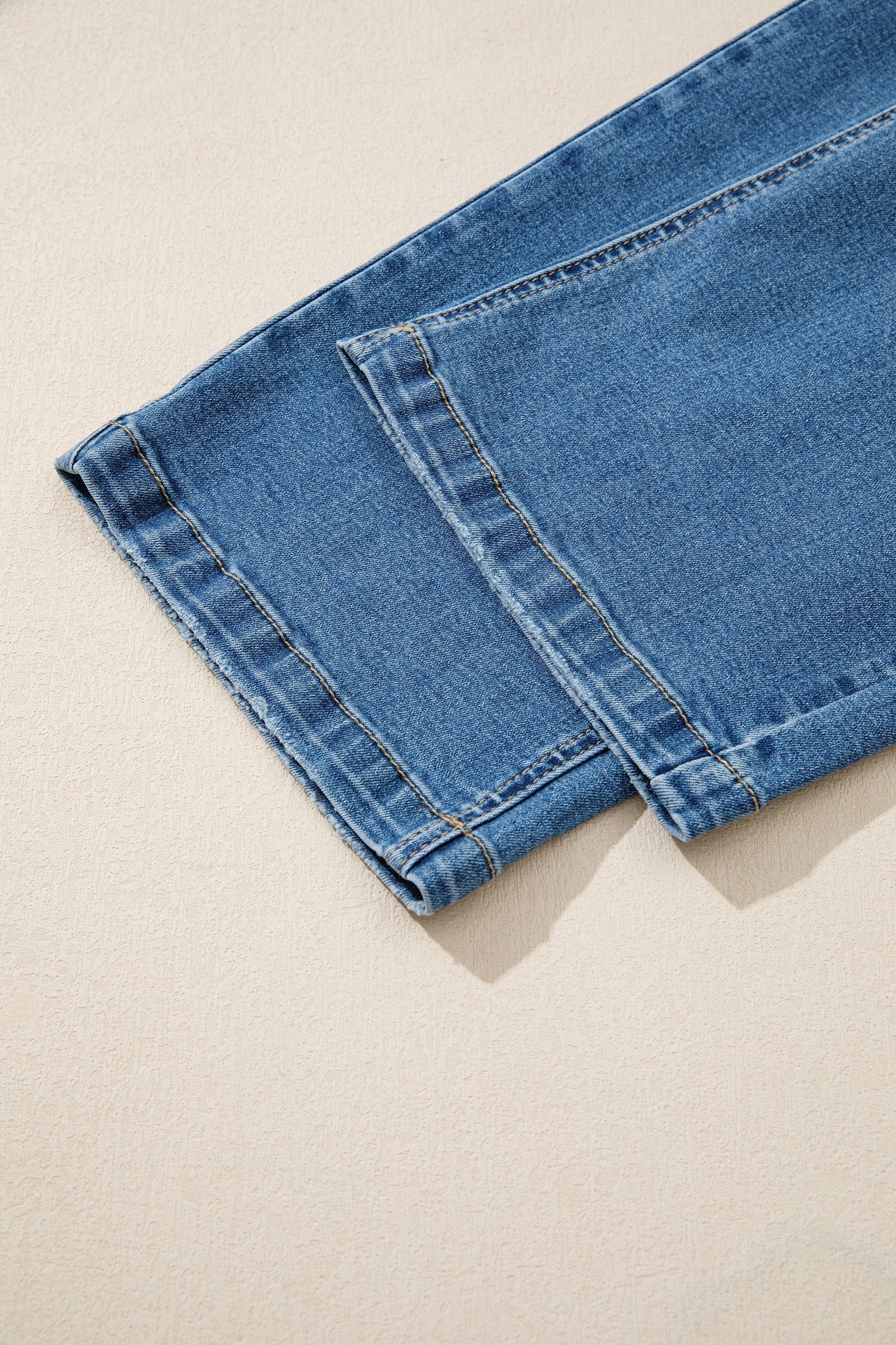 Myosotis Acid Washed Straight Leg Full Length Casual Jeans