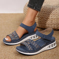 Open Toe Inlaid Rhinestone Wedge Sandals