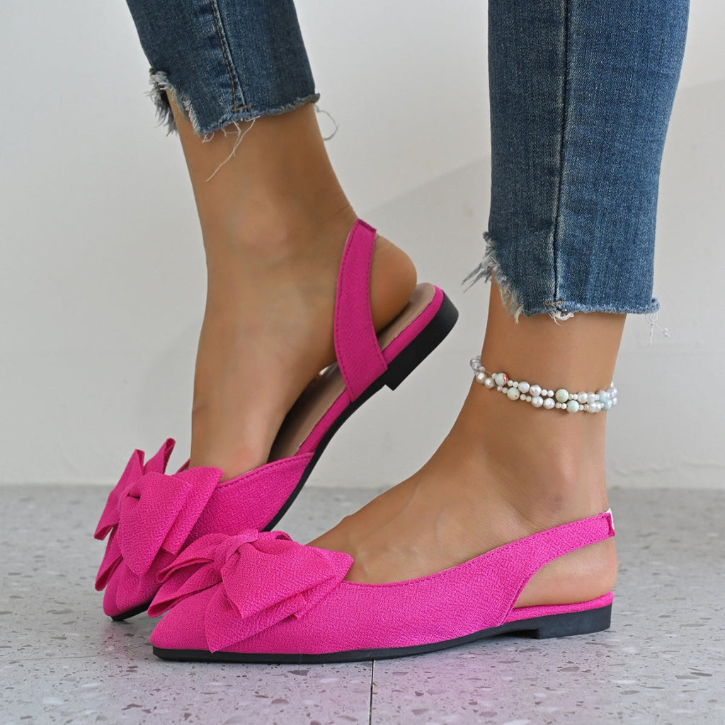 Bow Point Toe Slingback Sandals
