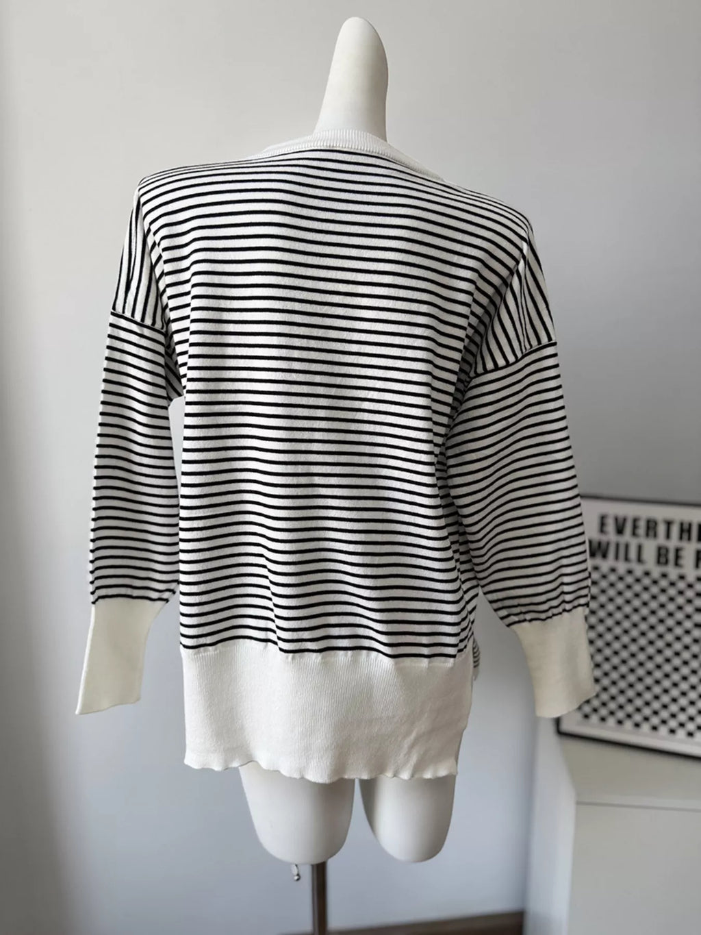 Striped Round Neck Knit Top
