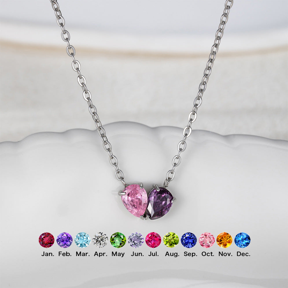 Stainless Steel Double-sided Heart Necklace