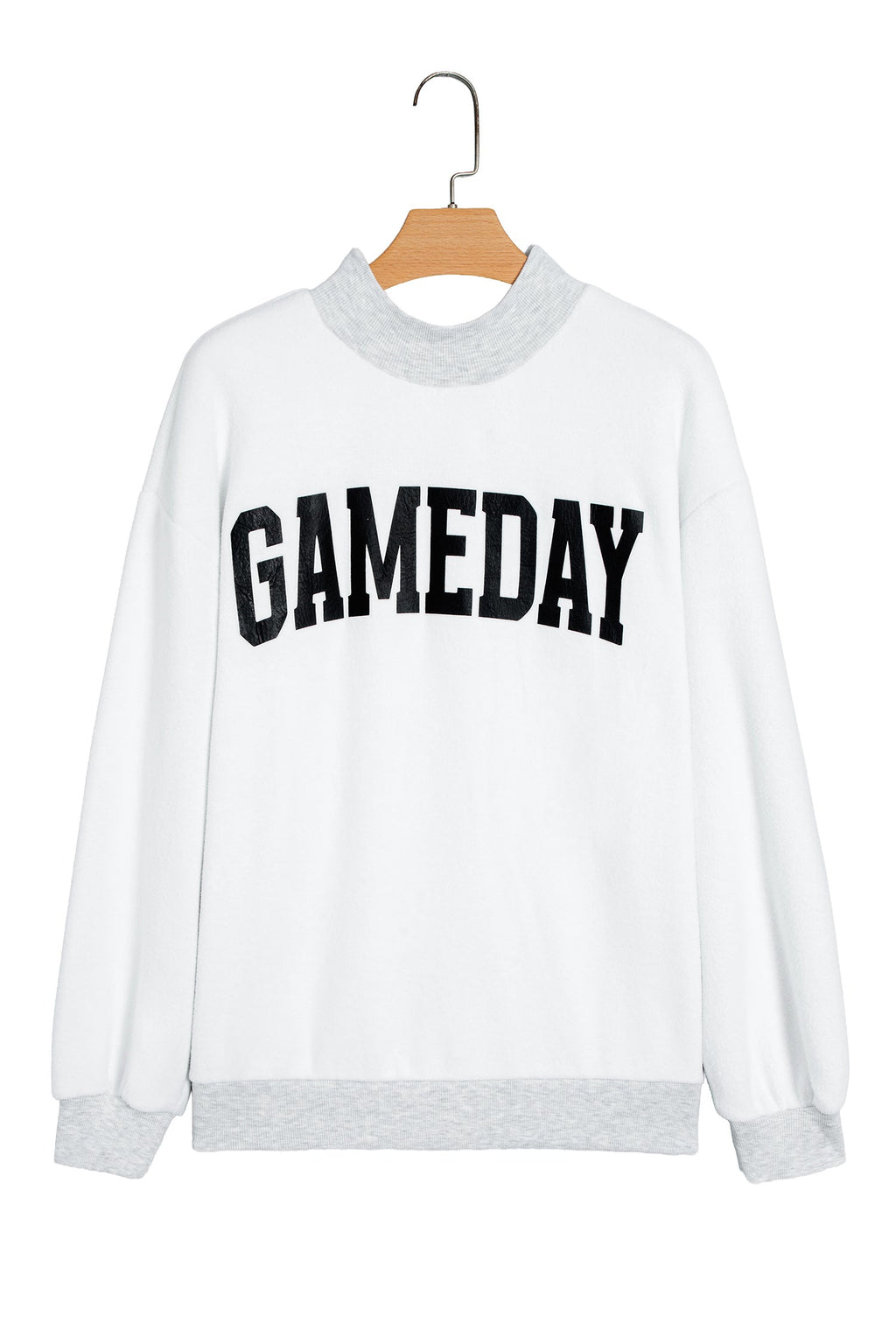 Light Grey High Neck GAMEDAY/ FOOTBALL Double Side Printed Reversible Sweatshirt