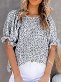 Full Size Floral Print Ruffle Sleeve Blouse Plus Size