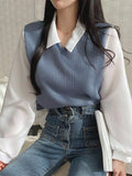 Layered Look Long Sleeve Blouse