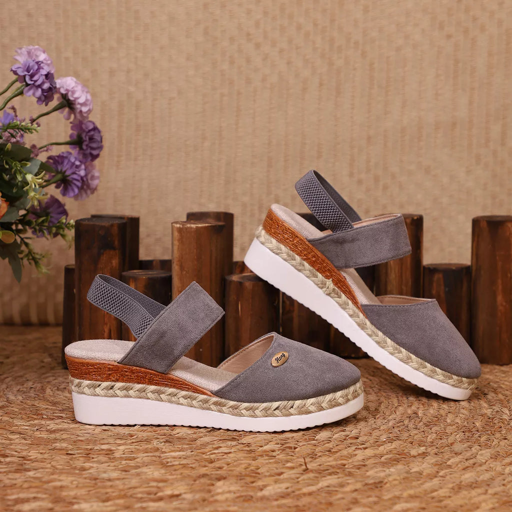Espadrille Wedge Sandals with Ankle Strap