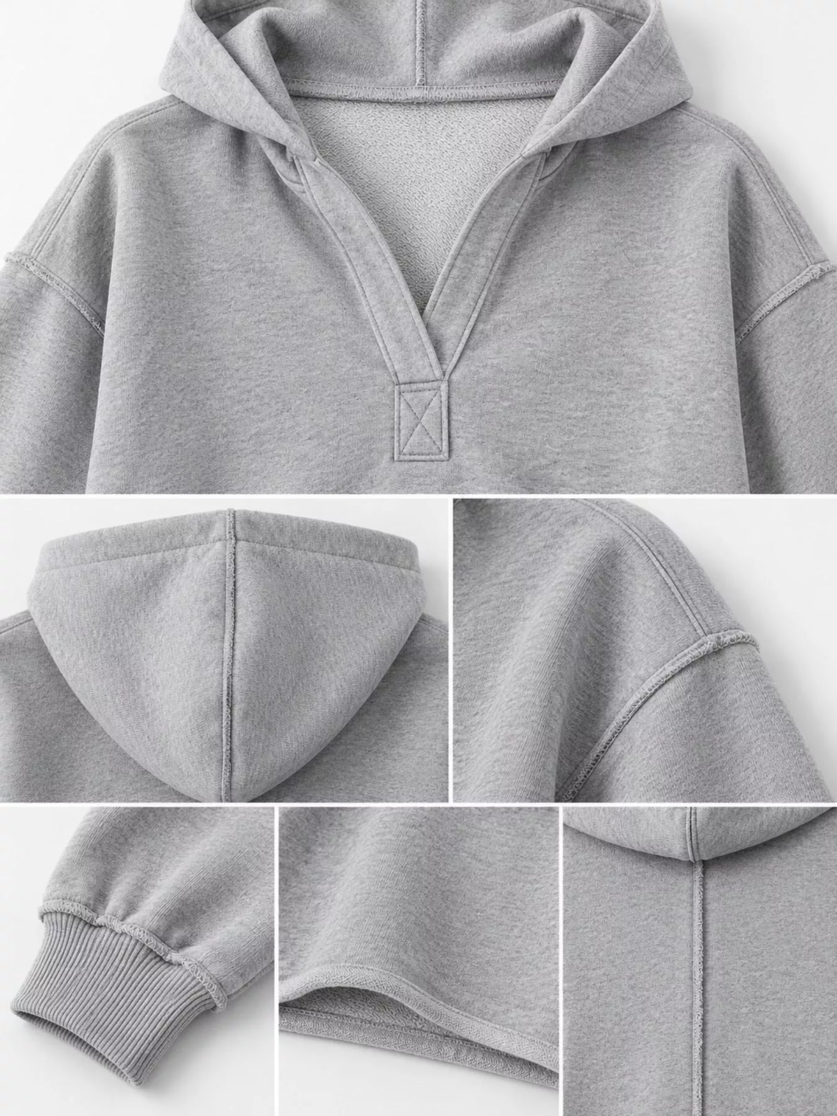 Dropped Shoulder Cropped Hoodie