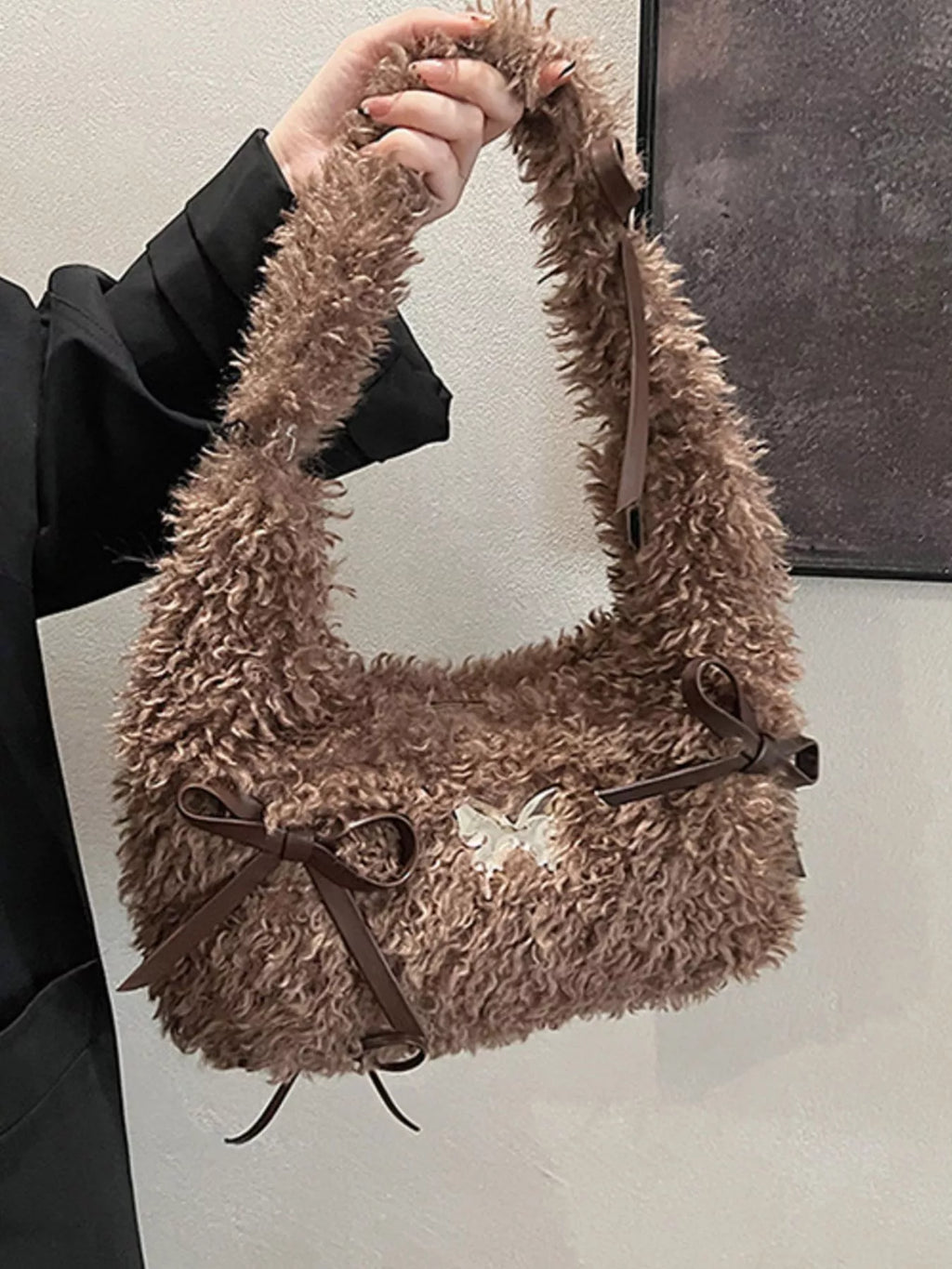 Fluffy Bow Shoulder Bag