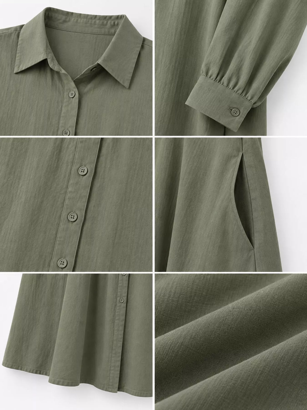Full Size Button Front Long Sleeve Maxi Shirt Dress Plus Size