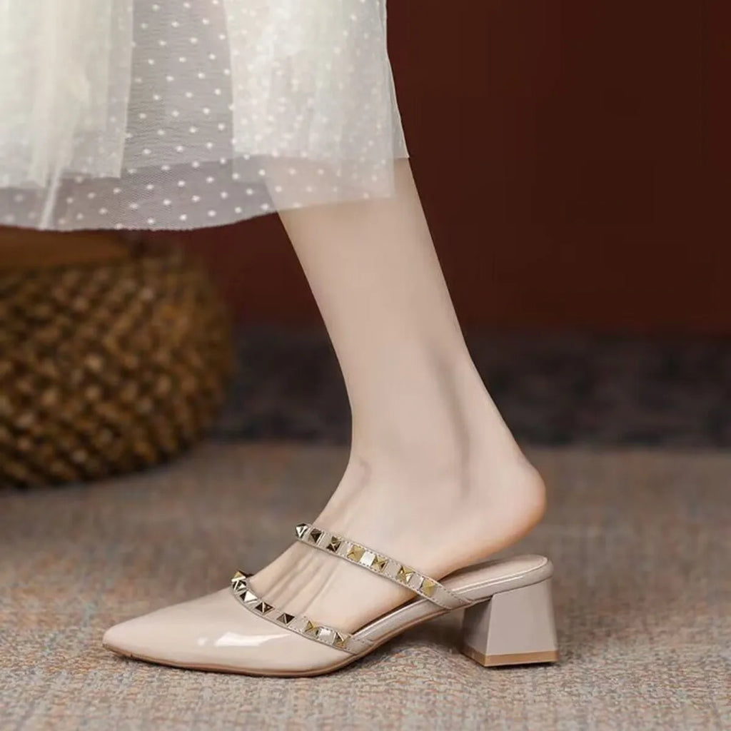Point Toe Block Heels Sandals